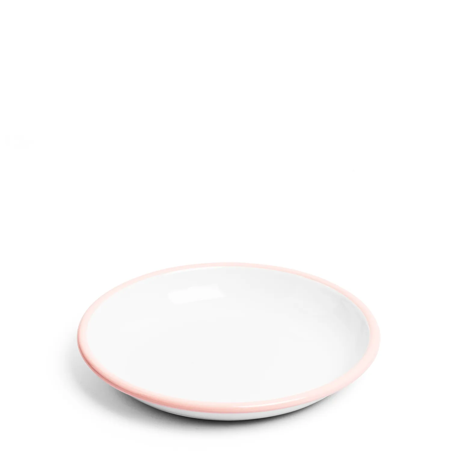 White & Pink Enamel Plate 26cm 